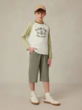 クール感のあるキッズカジュアル七分パンツ【男の子用・シンプルなアカデミースタイル】