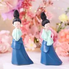 レトロ宮廷風の舞姿少女飾り人形【漢服デザイン・リビングルームやテレビ台用・誕生日ギフト】