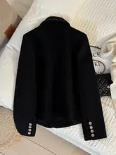 ブルーとブラックの英国風ショートジャケット【春秋用・おしゃれ・ウールブレンド】