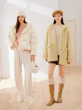 ラウンドネックカラフルニットトップス【長袖・女性用・ピンク】
