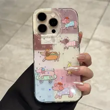 senbo iPhone用 星形ダックスフントデザイン保護ケース【全包防摔・シリコン素材・可愛い】