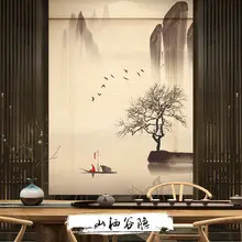 竹製ロールカーテン【新中式デザイン・茶室・書斎用・遮光・間仕切り】