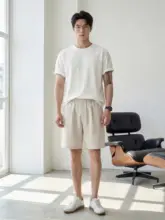 Tシャツ メンズ 半袖 クルーネック ウェーブテクスチャー 背面レザーパッチ セットインスリーブ ジャストフィット 通気性 快適 夏用 カジュアル「LUUD」