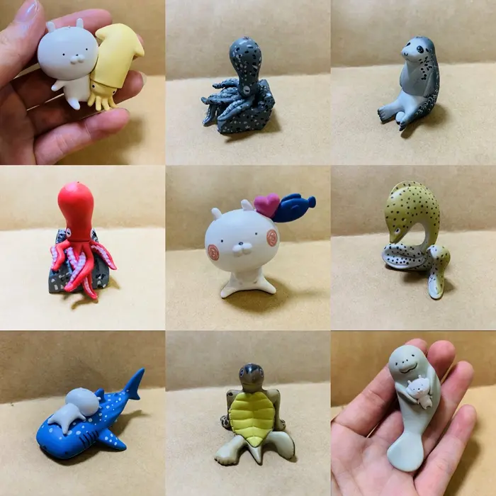 海洋テーマのトイキャラクター【クジラザメ・アシカ・亀のデザイン・かわいらしいインテリア装飾】