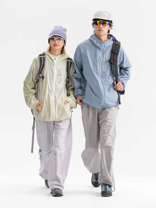 迷彩パターンのアウトドア用登山ジャケット【軽量・通気性・UVカット】