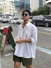 リネン素材のメンズショートパンツ【夏用・ストレート・ゆったり・カジュアル】