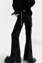 高級感漂うブラックウエストゴムの微喇叭パンツ【ストレッチ・メンズ】