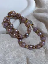 天然淡水バロックパールネックレス【魅惑の紫色・オリジナルデザイン】