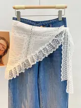 レースデザインの三角フィッシュテールスカート【フレンチスタイル・サイドリボン・花柄エプロン】