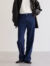 高腰デニムパンツ【ワイドレッグ・フィット・フラワープリント・レディース・ストレート】（  セットアップ対応）