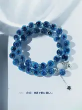 青い水晶のアゲートブレスレット【情緒安定・新中華スタイル・女性用】