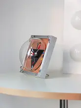 静音型のレトロデザイン バウハウススタイルのテーブルクロック【おしゃれなインテリア・リビング用】