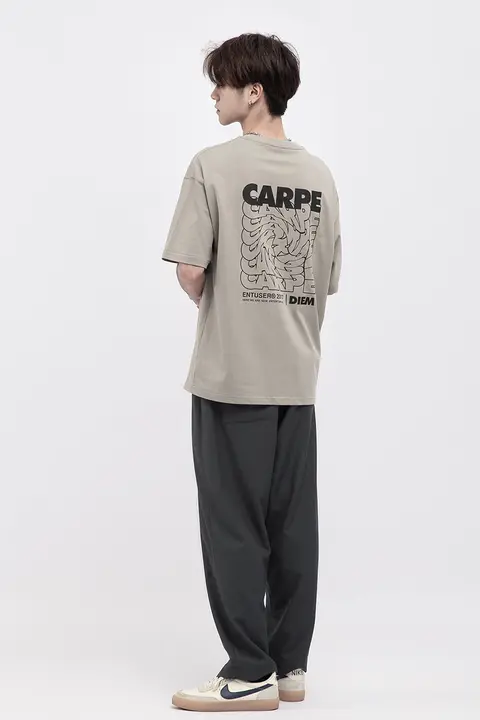 ストレートパンツ メンズ ワイド グレー ドレープ感 通気性 防シワ加工 ヴィンテージ きれいめ 上品