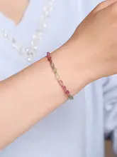 天然碧玺ハンドメイドブレスレット【カラフルなグラデーション・夏用】