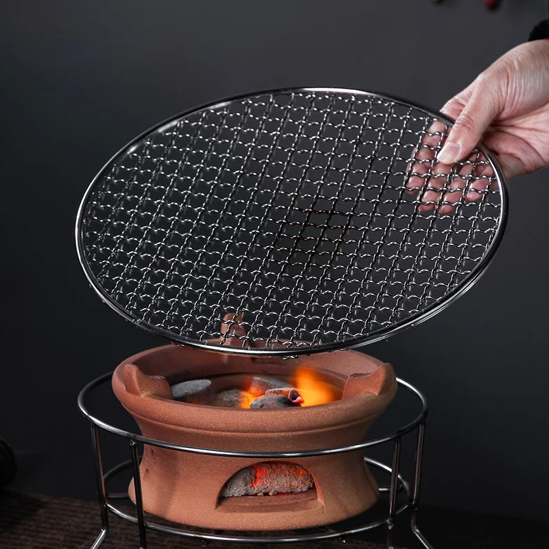 ステンレス製バーベキュー用丸型グリルネット：3種類のサイズで多様な焼き方を実現
