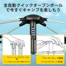 自動防風防雨防水テント【携帯式・折りたたみ黒い天幕・アウトドアキャンプ用】（セットアップ対応）