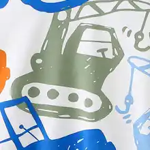 子供用カジュアル長袖パーカー【工事車両プリント・秋冬用・ストリートスタイル】