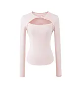 デザイン性抜群の長袖Tシャツ【デコレーションメッシュ・タイトフィット・重ね着対応】（セットアップ対応）