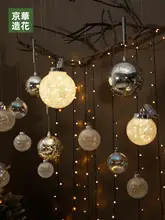透明装飾用クリスマスボール【カラフルバブル・LEDライト付き・クリスマスデコレーション】