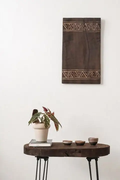 DIHOME 手作り彫刻実木 壁掛けインテリア【中古風・禅スタイル】