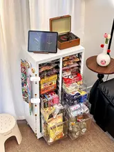 多層引き出し付き収納キャビネット【移動可能・リビング用・大容量】