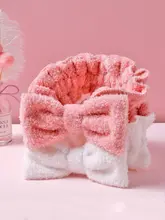 柔らかいリボン付きワイドヘアバンド【フェイスマスク・簡約デザイン・ヘアアクセサリー】