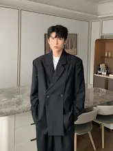 ダブルブレストカジュアルスーツセット メンズジャケット 高級感 韓国スタイル