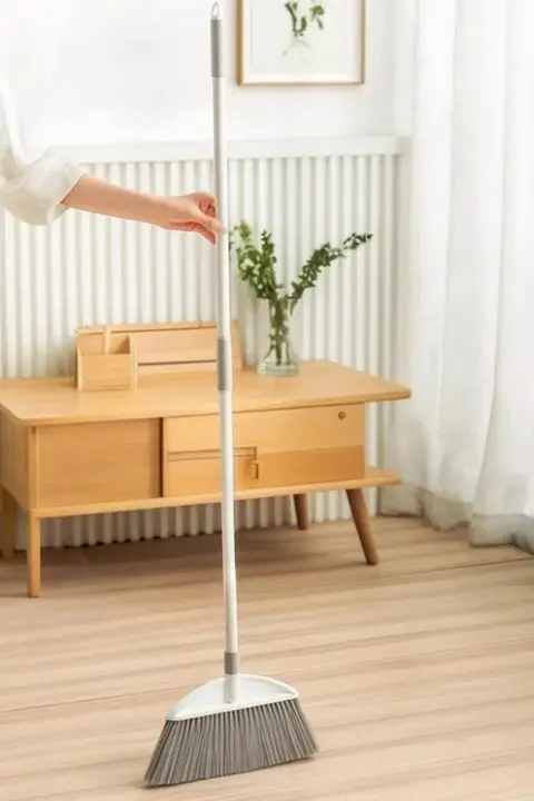 家庭用掃除用具【抜け毛が付かない・長柄デザイン・大きなちりとり付き】（セットアップ対応）