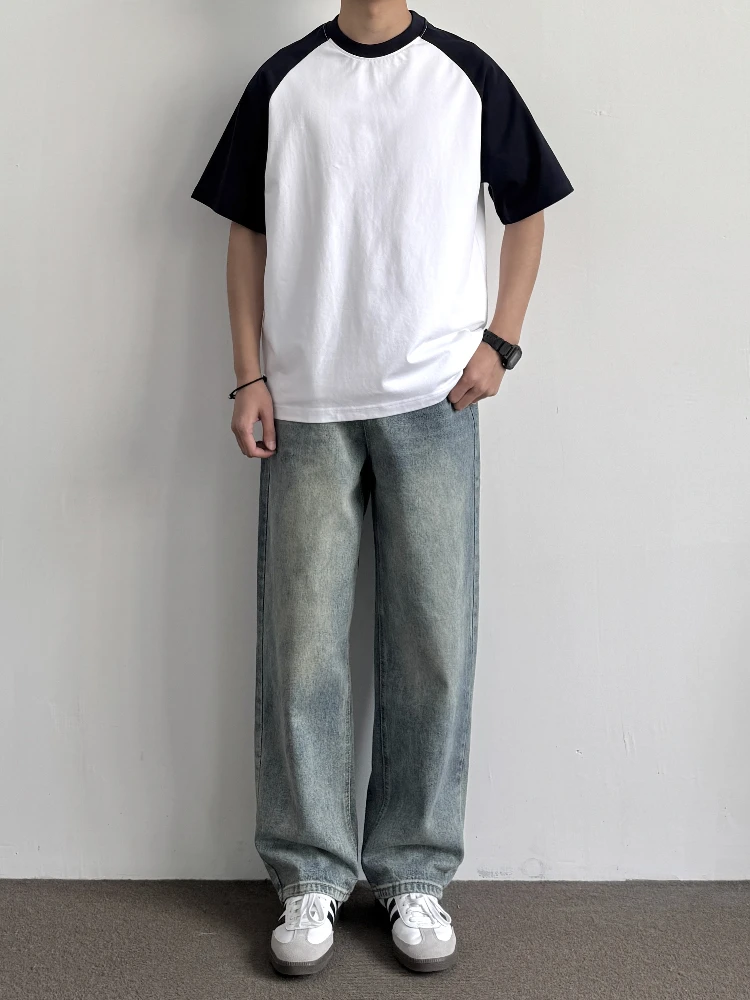 涼感防晒速乾ラグラン袖Tシャツ【ゆったりシルエット・カジュアル・丸首・ショートスリーブ】