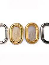  oval型スプリングリング【バッグ用金具・カラビナ式・ハンドバッグアクセサリー】
