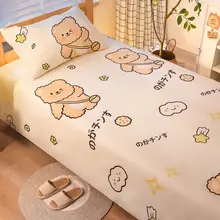 インスタ風デザインのダブルサイズベッドシーツ【夏用・柔らかなフランネル】（セットアップ対応）