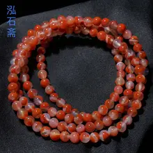 天然南紅瑪瑙の多重ブレスレット【火焰柄・氷飄模様・仏珠仕様】