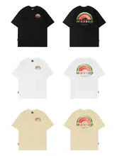 半袖Tシャツ ユニセックス カジュアル ストリート インナー ペア 夏「WASSUP HEODS」