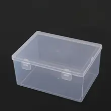 フラットな透明プラスチック収納ボックス【蓋付き・ポストカードや小物整理用】