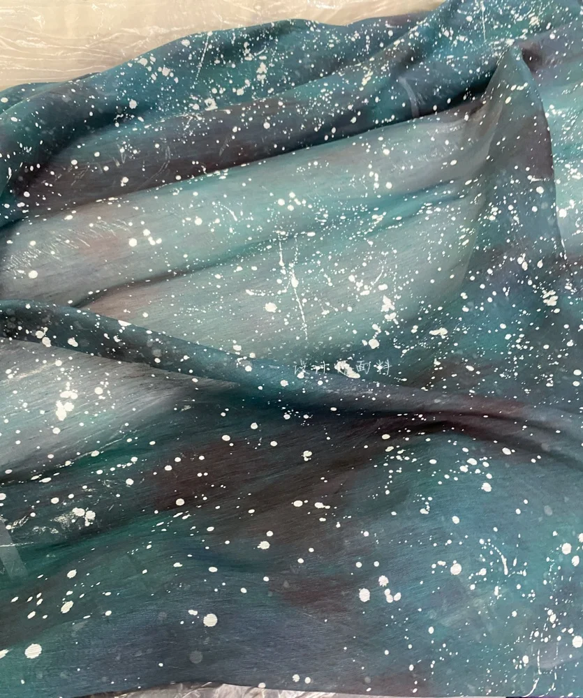 星空柄薄手透け感生地：中国風の真絲苎麻で実現する自然な透け感と通気性