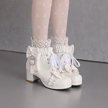 可愛いロリータ風ブーツ【冬用・裏起毛・ハイヒール・子供用】