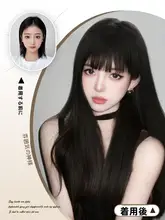 黒ピシっとストレートウィッグ【フルヘッド・エアリーバング・ナチュラルデザイン】