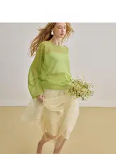 海辺のリゾートにぴったり！透け感のある重ね着用カーディガン【女性・長袖・麻混紡・軽やかな着 心地】