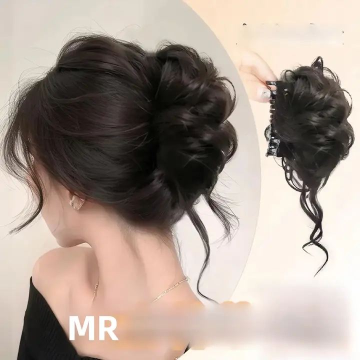 豪華なシミュレーションドラゴンのひげを使ったお団子ヘアクリップ【スターチョイス・花苞スタイル・ヘアアクセサリー】