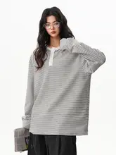 ストライプ柄 長袖Tシャツ【ユニセックス・春用・フィット】