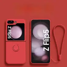 Galaxy Z Flip5用スマートフォンケース【防衝撃・シリコン製・全包タイプ・極薄・リングスタンド付き】
