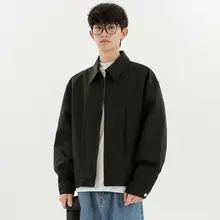 カジュアルなテクスチャーの春夏用 メンズジャケット【フィット・翻领デザイン】
