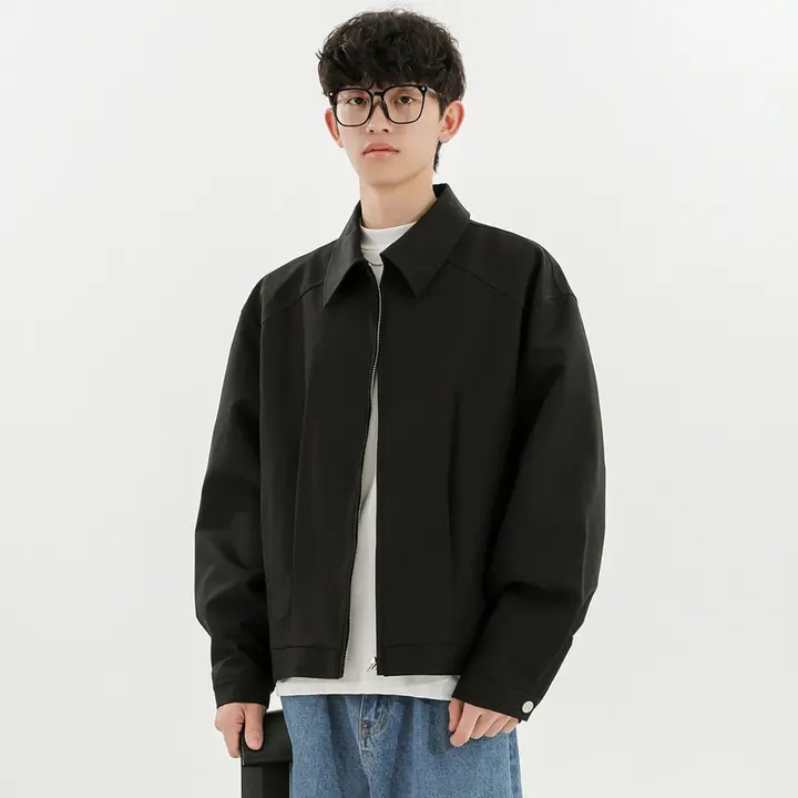 カジュアルなテクスチャーの春夏用 メンズジャケット【フィット・翻领デザイン】