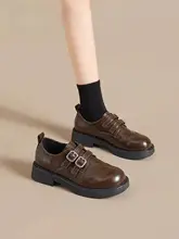 厚底ローファーシューズ【春季・ブロックデザイン・エレガントスタイル・女性用】