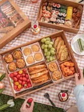 キャンプ用スイーツボックス【牛皮紙製・持ち運び便利・ピクニック用】