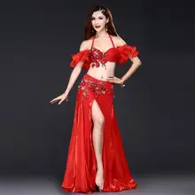 ベリーダンス衣装【ブラトップ・ウエストベルト・ロングスカート・舞台用】（セットアップ対応）