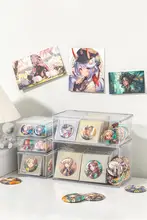 透明アクリル製収納ボックス【フタ付き・整理整頓・ピンバッジ・ブローチ用】