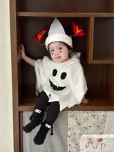 子供用 ハロウィンコスチューム【男女兼用・フード付きケープ・パンツ付き・かわいいデザイン】（セットアップ対応）