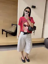 ヴィンテージ風の水洗いコットンTシャツ【インパクトのあるプリント・ダメージデザイン・ゆったりシルエット】