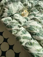 トロピカルフォレストデザインのミニマリスト北欧風リーフ柄全棉四点寝具【ホテルスタイル・清潔感】（セットアップ対応）